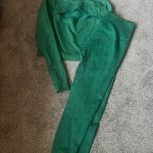 JoyLab  Green Textured Two-Piece Set